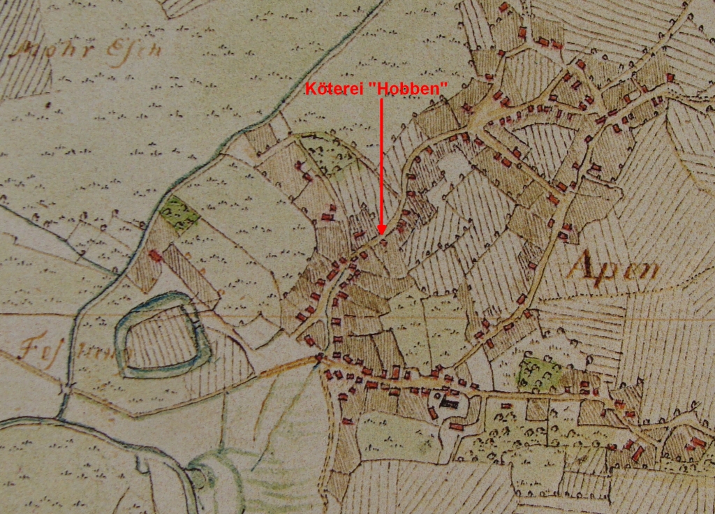 Hobben-Farm in Apen in Vogteikarte from 1793