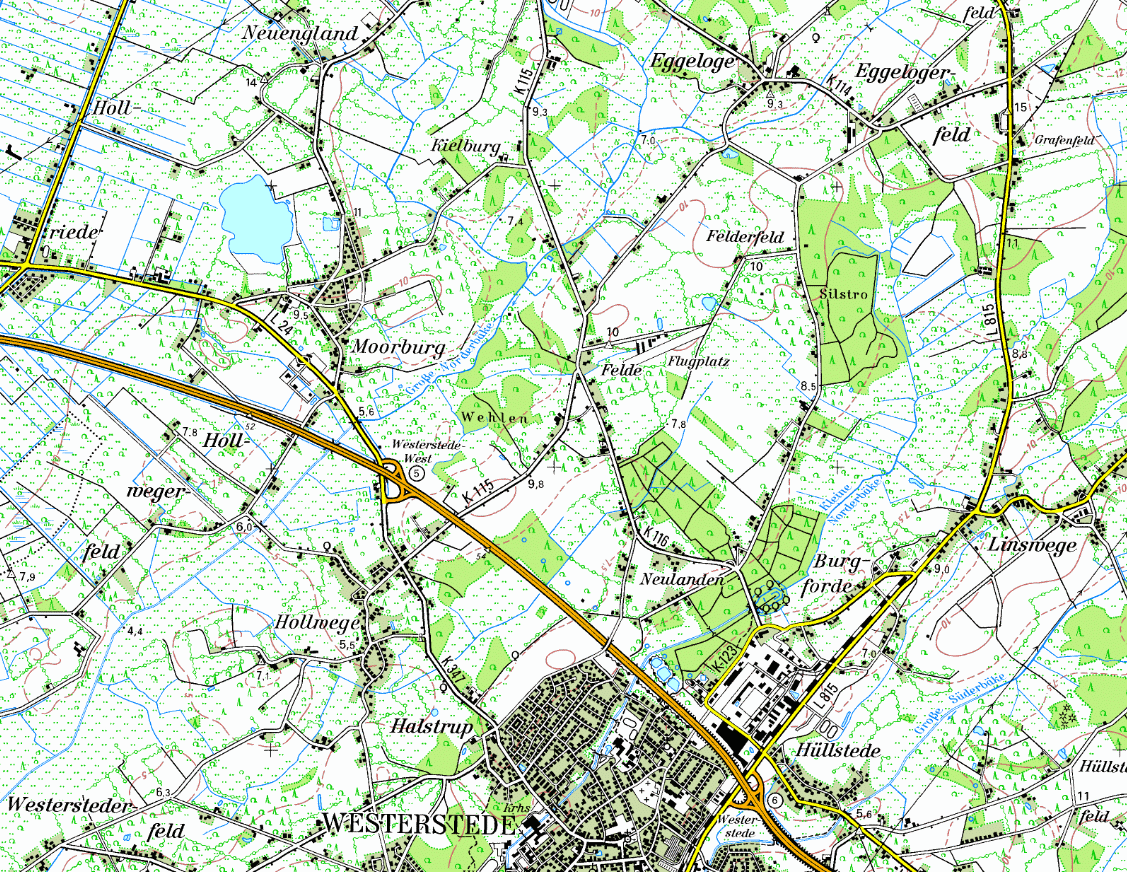 Topographic Map of Moorburg (TK50-1998)