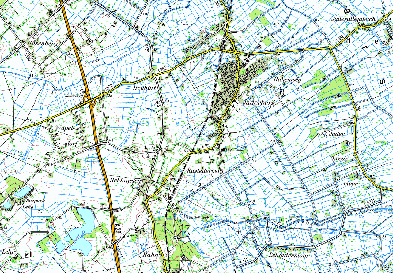 Topographic Map of Rastederberg (TK50-1998)